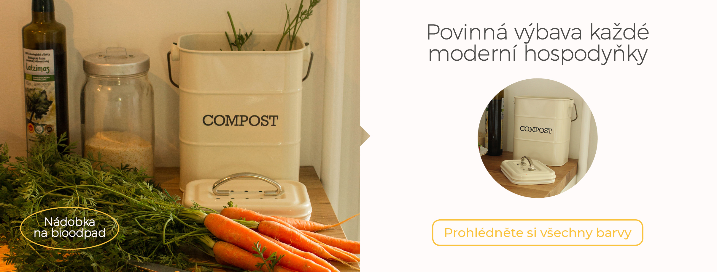 Plechová kompostovací nádoba na bioodpad z kuchyně