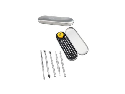 'Oil Black Leaf' Case with Stainless Steel Tools