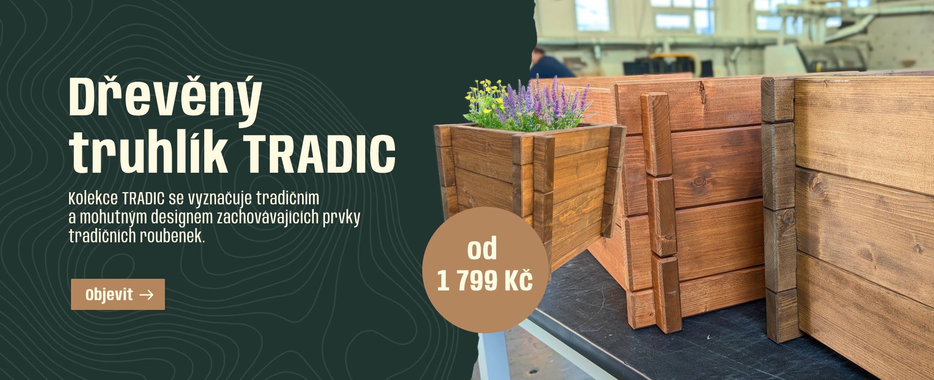 Dřevěný truhlík TRADIC