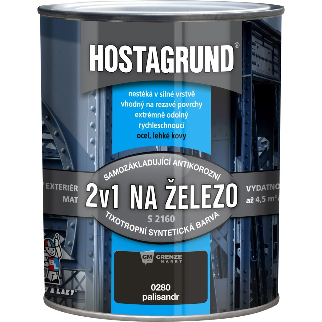 hostagrund 2v1 barva na kov 0280 palisandr 600ml