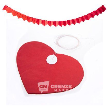 Girlanda papír srdce 3 m