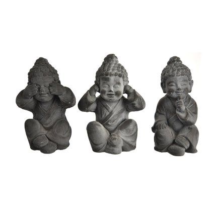 Budha polyresin Nevidím/slyším/mluvím 7x7x9 cm
