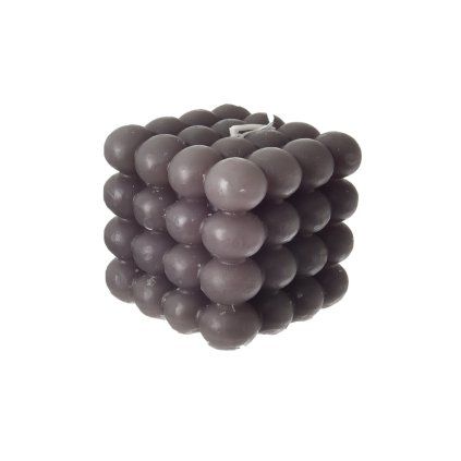 Svíčka SQUARE šedá 320 g 8x8x8x cm