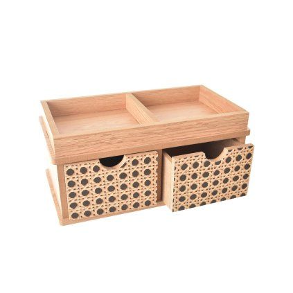 Šperkovnice dřevo BOHO 2 šuplíky 28x16x13 cm