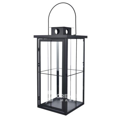 Lucerna kov černá 28x28x58 cm