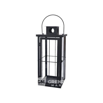 Lucerna kov černá 20x20x45 cm