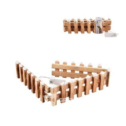 Plot dřevo LED hnědý 90x2x10 cm