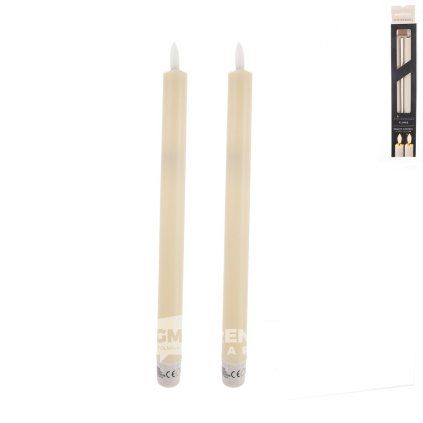 Svíčka LED béžová 2 ks 2 x 25 cm
