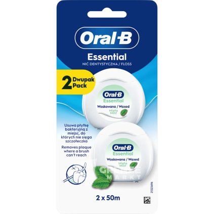 oral b essential mint voskovana dentalni nit 2 50 m