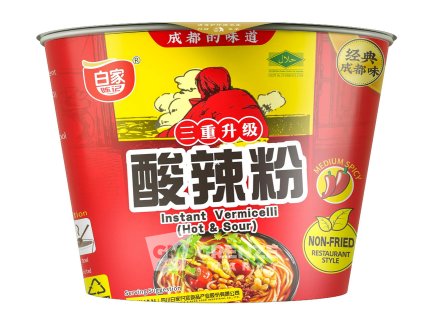 Baijia instantní skleněné nudle Hot&Sour miska 105g | GRENZE MARKT