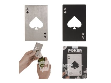 Poker kovový otvírák na láhve pikové eso