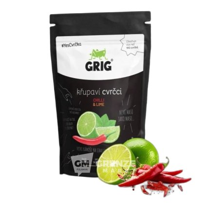 Grig sušení křupaví cvrčci Chilli Lime 20 g