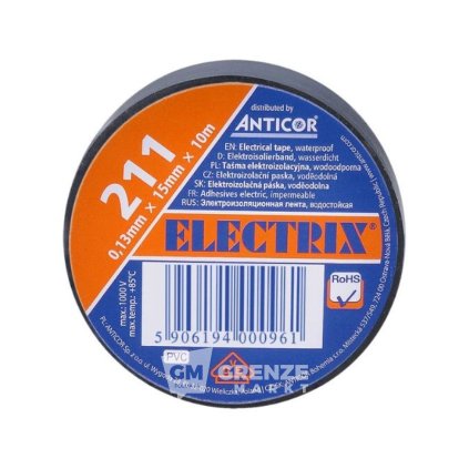Izolační páska Anticor Electrix 211 15x10 černá