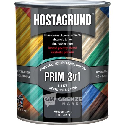 hostagrund 3v1 barva na kov 0155 antracit 600ml