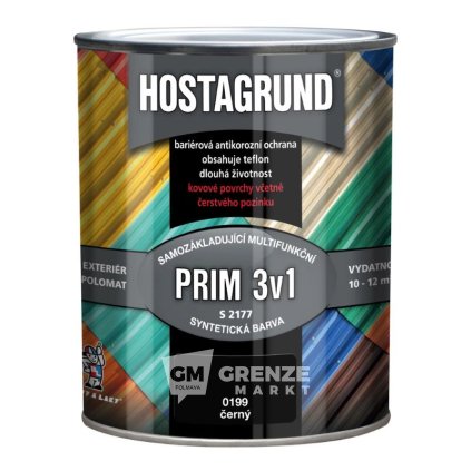 Hostagrund PRIM 3v1 barva na kov 0199 černá 600 ml