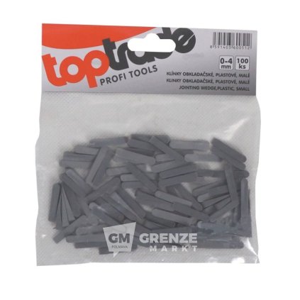 TOPTRADE Klínky spárovací plastové 0–4 mm 100 ks