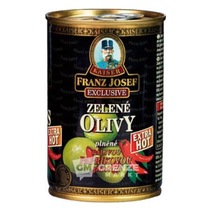 Franz Josef Kaiser zelené olivy plněné pálivou paprikovou pastou 314 ml