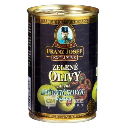 Franz Josef Kaiser Zelené olivy plněné ančovičkami 314 ml