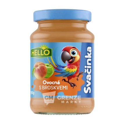 HELLO Ovocná svačinka Broskev 190 g sklo