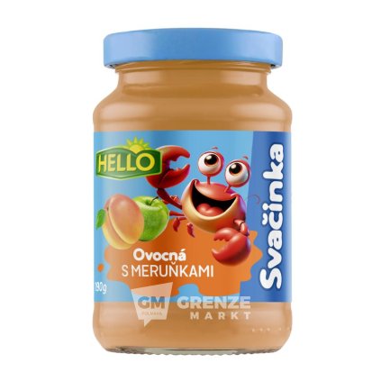 HELLO Ovocná svačinka s meruňkami 190 g sklo