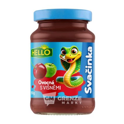 HELLO Ovocná svačinka s višněmi 190 g sklo