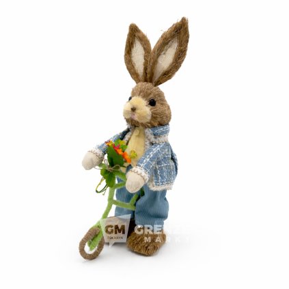 slamovy velikonocni zajic modry s kolem s25 32a 40 cm