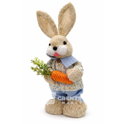 slamovy velikonocni zajic kluk s mrkvi 0737 01 28 cm