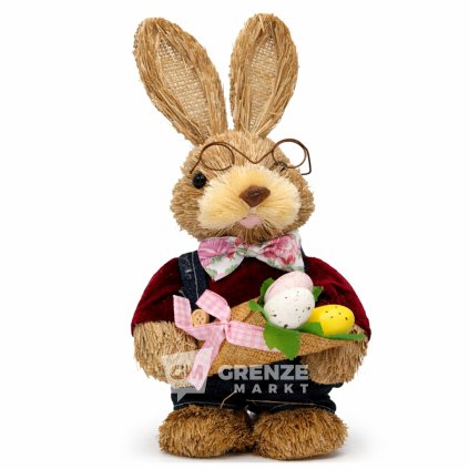 velikonocni slameny zajic chlapec s25 03 28 cm