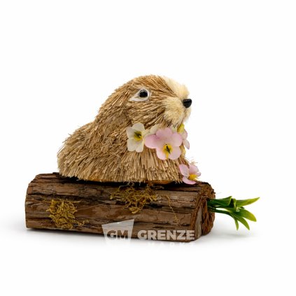 Slámový velikonoční zajíc DXY25-42C 11 × 6 × 11 cm