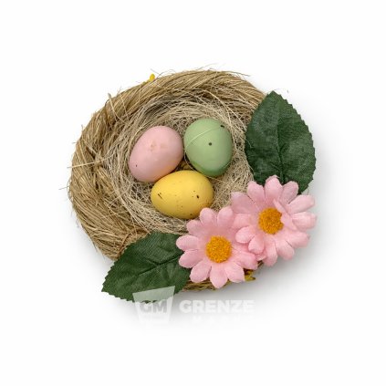 Slámový velikonoční věnec 20B02 13 cm