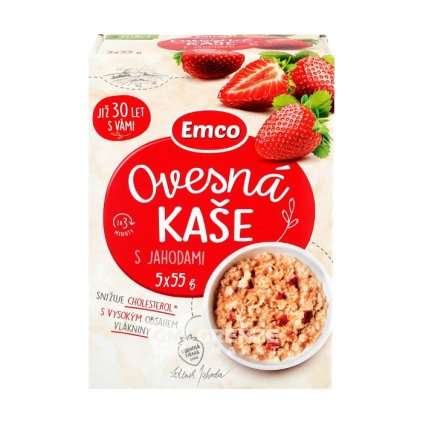 Emco ovesná kaše s jahodami 5×55 g