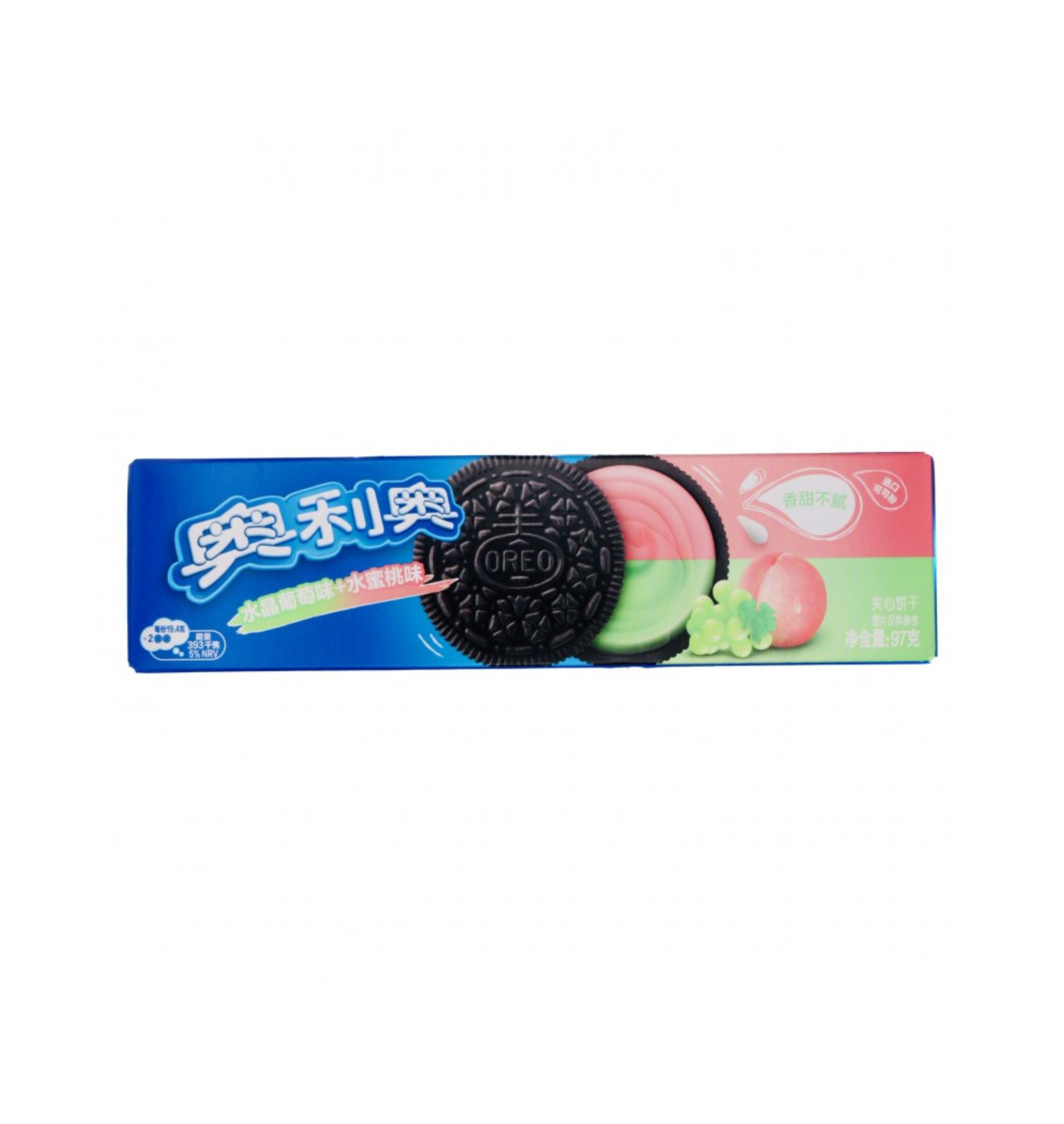 Levně Oreo Crystal Grape & Peach sušenky 97 g (expirace 11/05/2026)