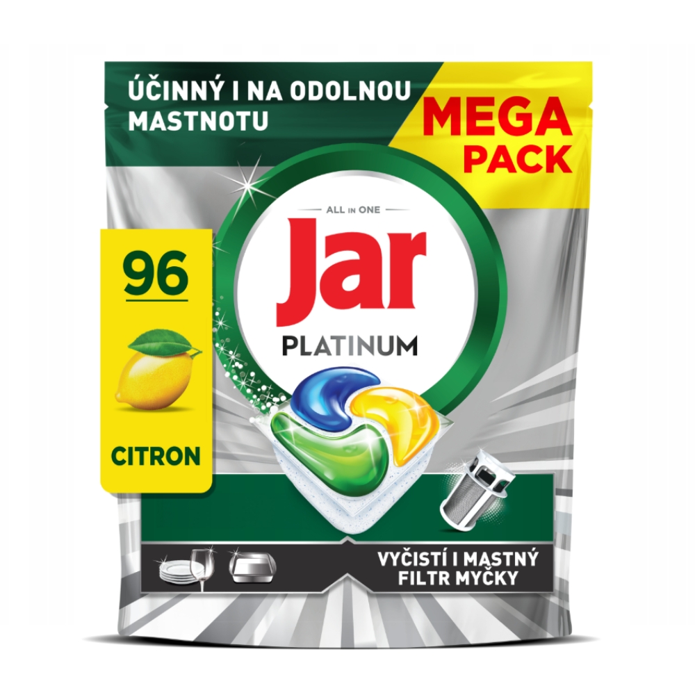 Levně Jar Platinum Mega tablety do myčky Citron 96 ks
