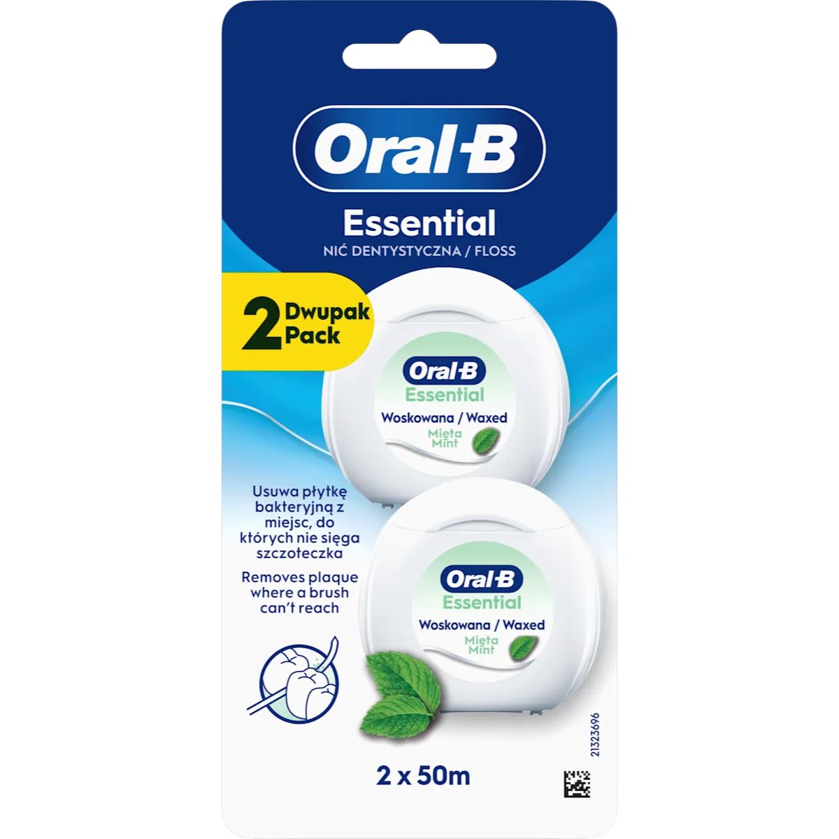 Blend-a-dent Oral-B Essential Mint voskovaná dentální nit 2 × 50 m