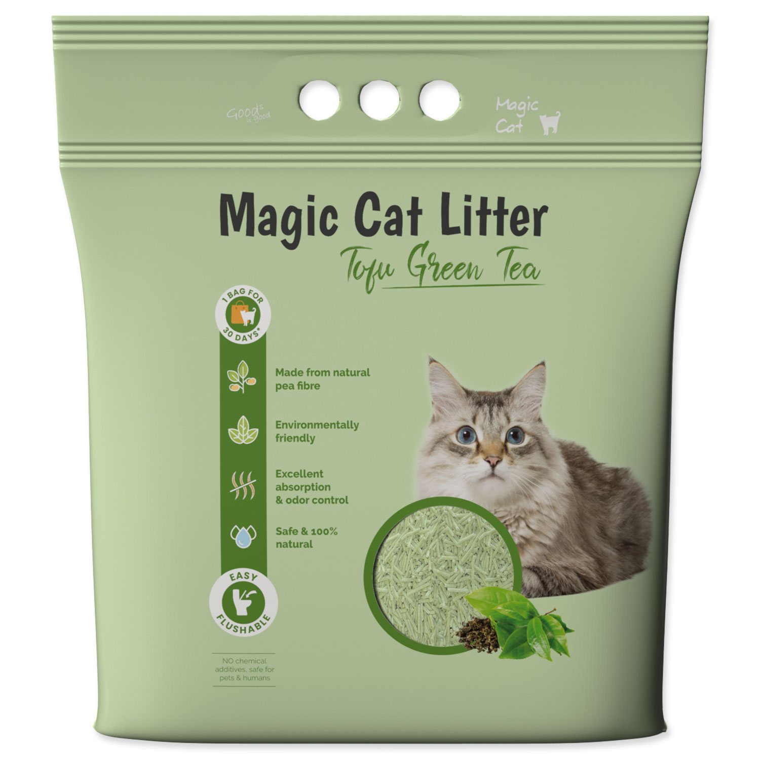 Magic Cat Kočkolit Magic Litter Tofu zelený čaj 2,7kg/ 6l