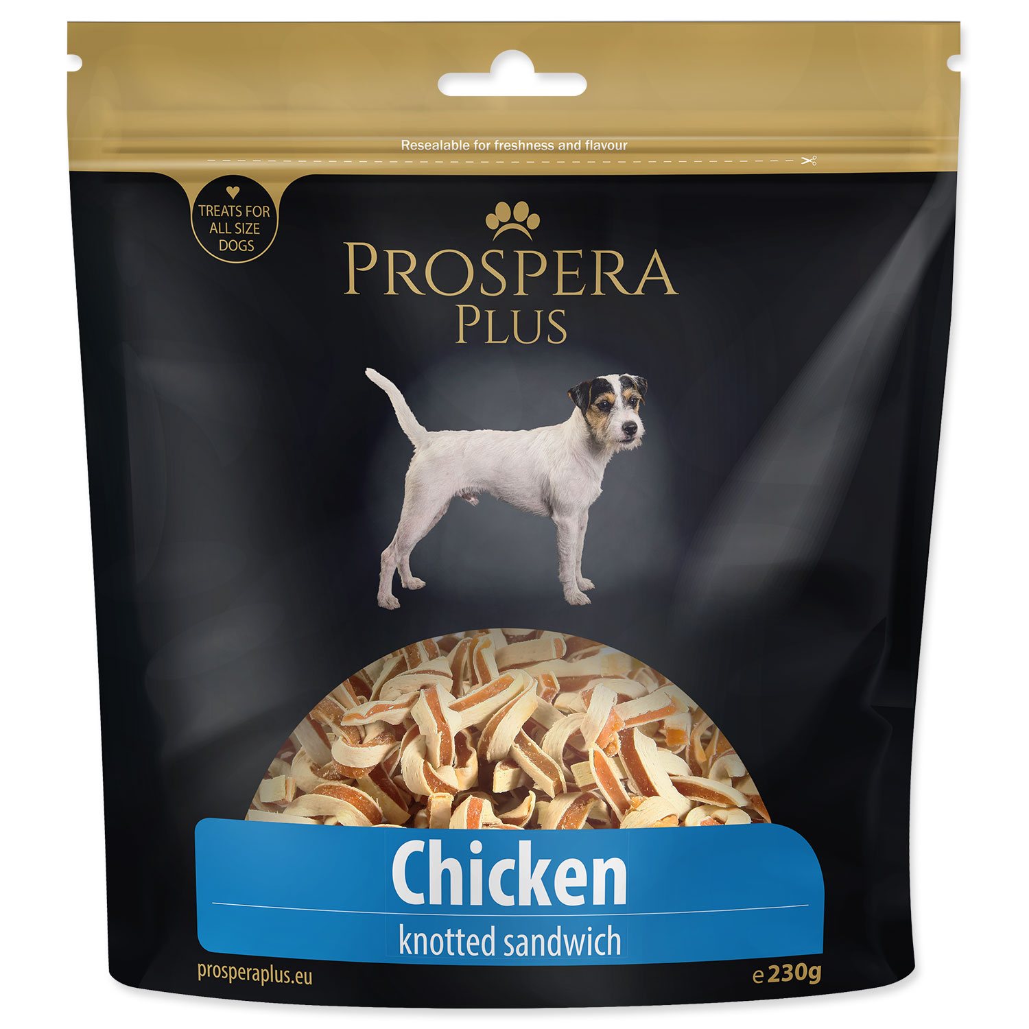 Prospera Plus pochoutka kuřecí sandwich uzlíky 230g