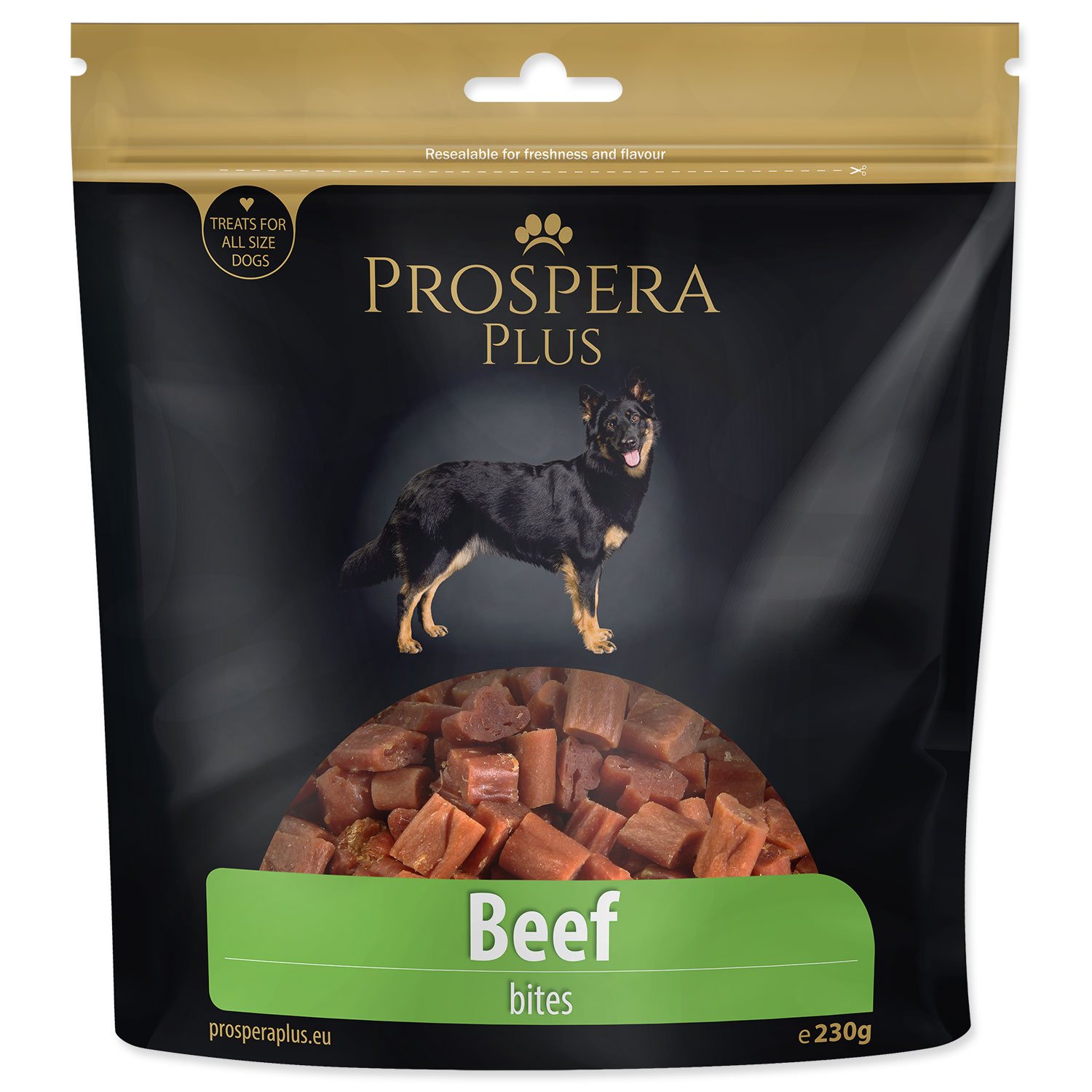 Pochoutka Prospera Plus hovězí kousky 230g