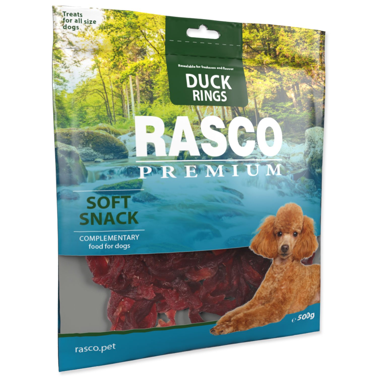 Pochoutka Rasco Premium kachna, kroužky 500g