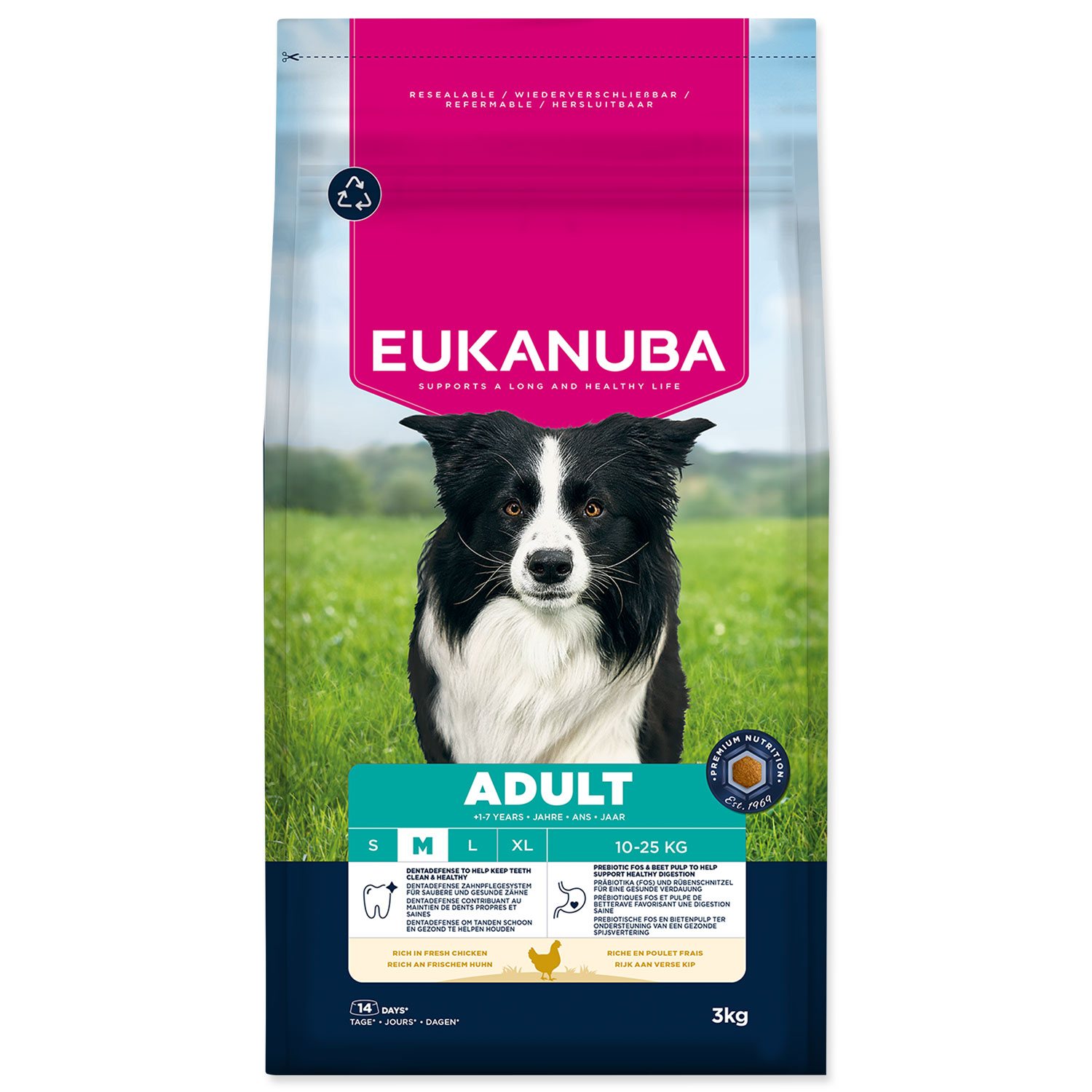 Krmivo EUKANUBA Adult Medium rich in fresh chicken 3kg
