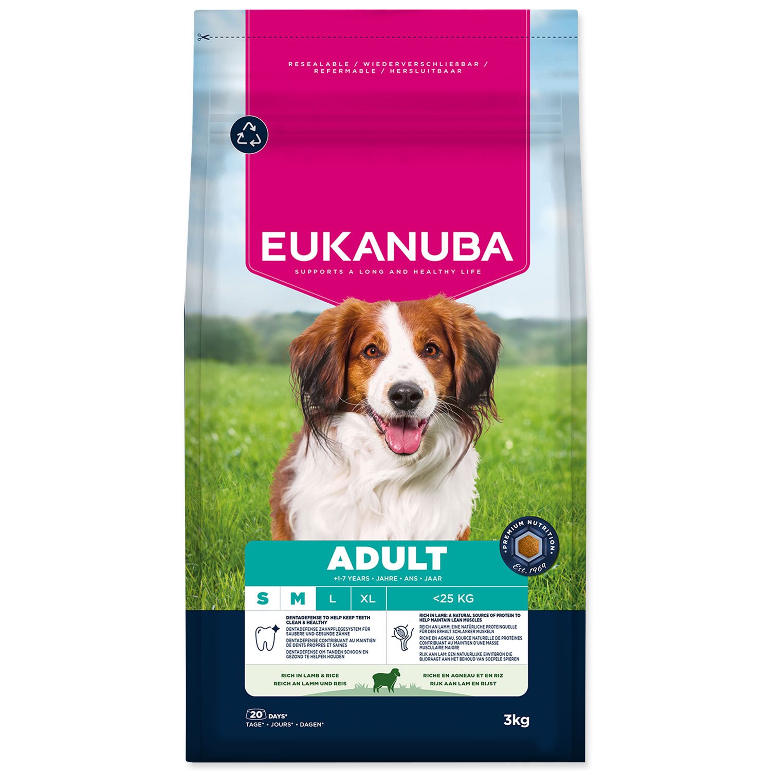 Krmivo EUKANUBA Adult Small and Medium breed rich in lamb 3kg