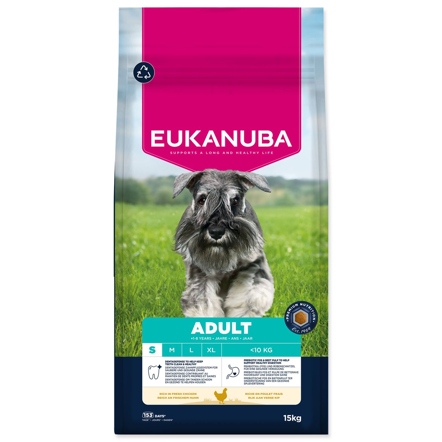 Krmivo EUKANUBA Adult Small rich in fresh chicken 15kg