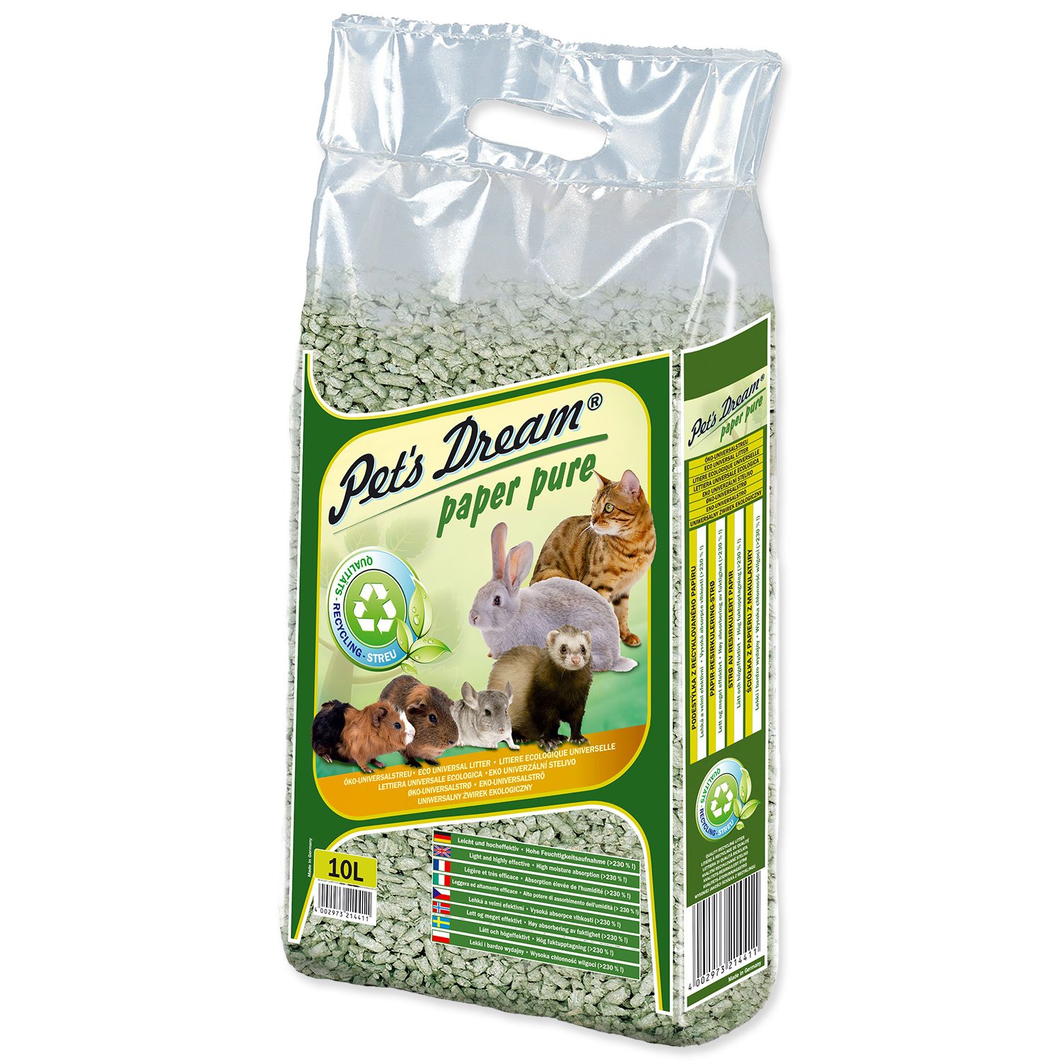 PETS DREAM Pelety Pet´s Dream Paper Pure 10L 4,8kg