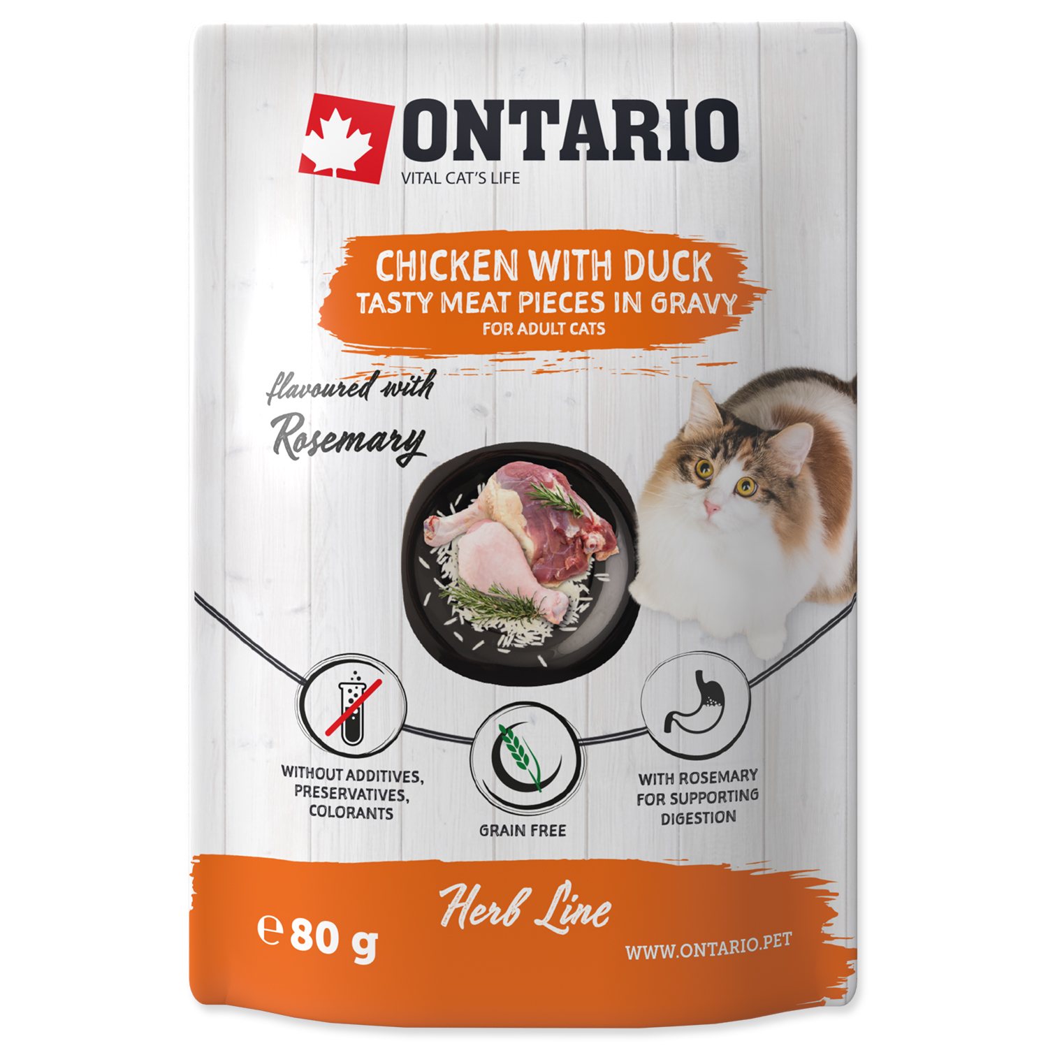 Kapsička Ontario kuře a kachna v omáčce 80g