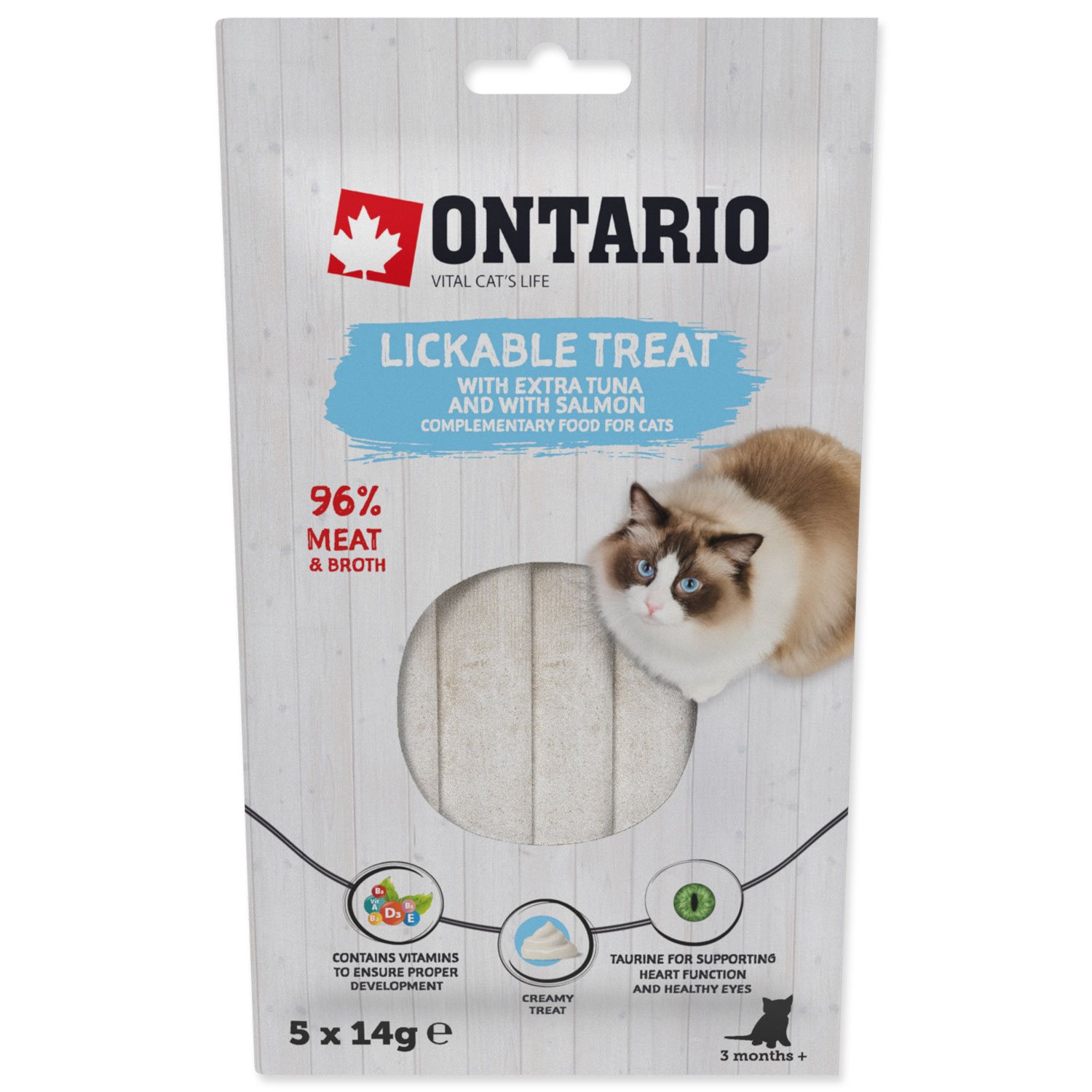 Pochoutka Ontario lízací extra tuňák a losos 5x14g