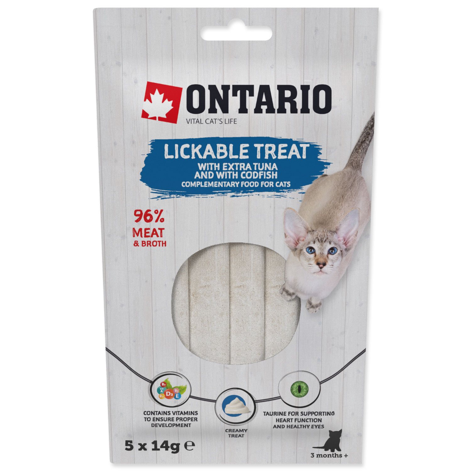 Pochoutka Ontario lízací extra tuňák a treska 5x14g