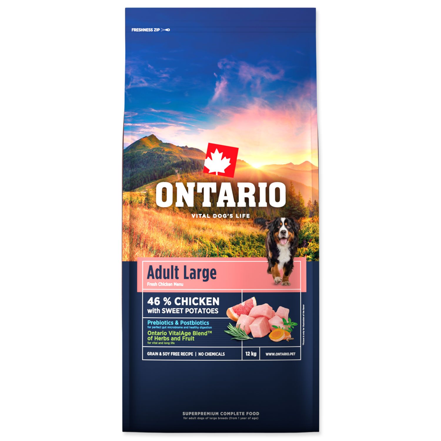 Krmivo Ontario Adult Large Chicken & Sweet Potatoes 12kg