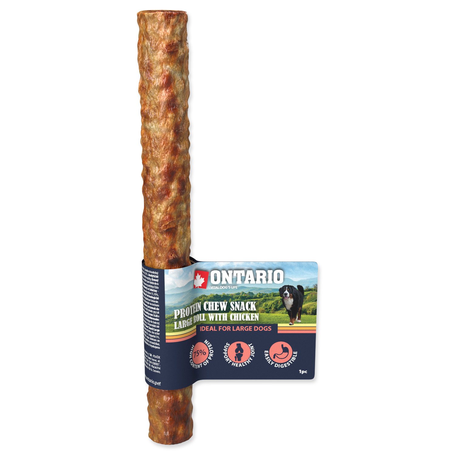 Pochoutka Ontario Protein kuře, žvýkací rolka velká 25,4cm