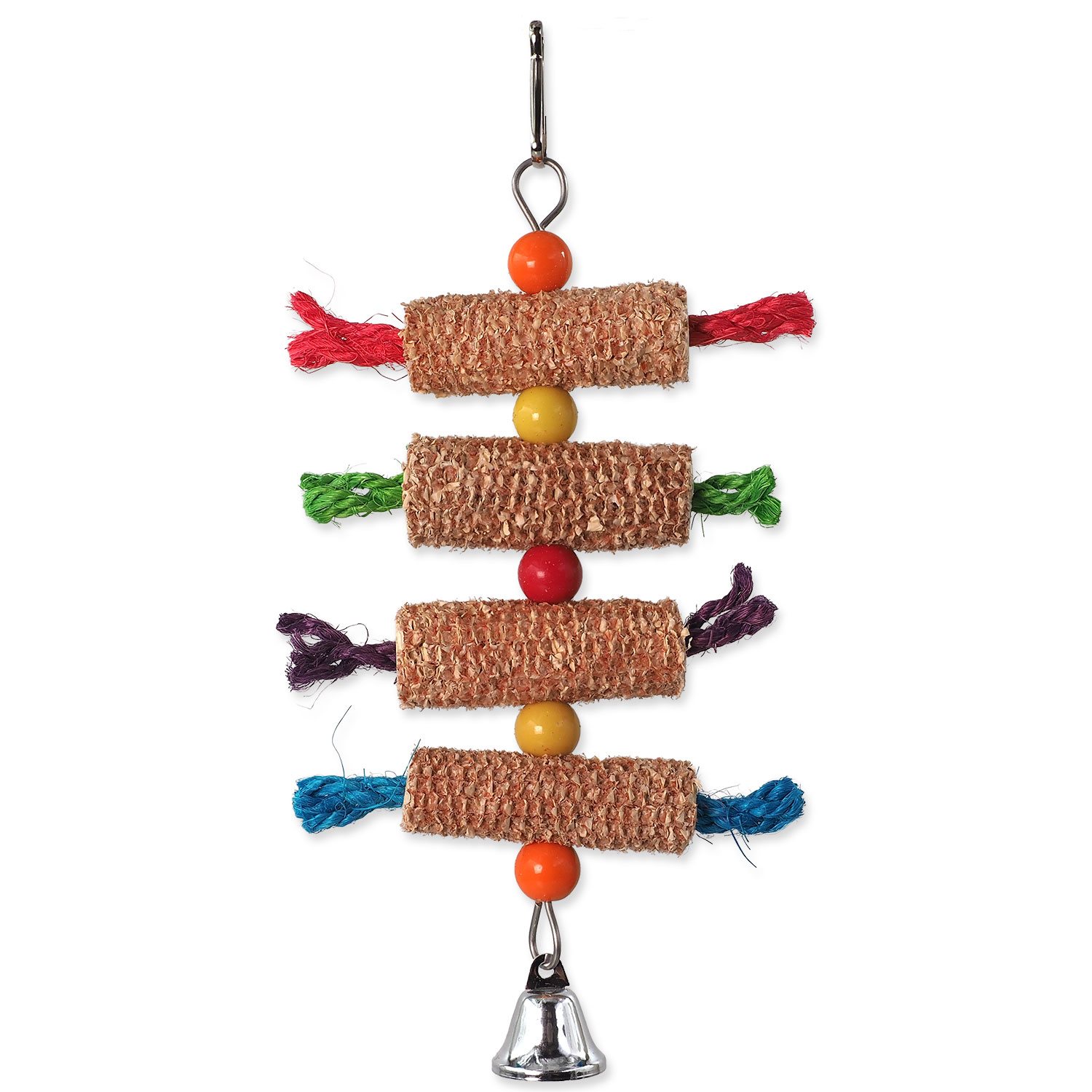 Hračka Bird Jewel závěsná klasy se zvonečkem barevné 27x16cm