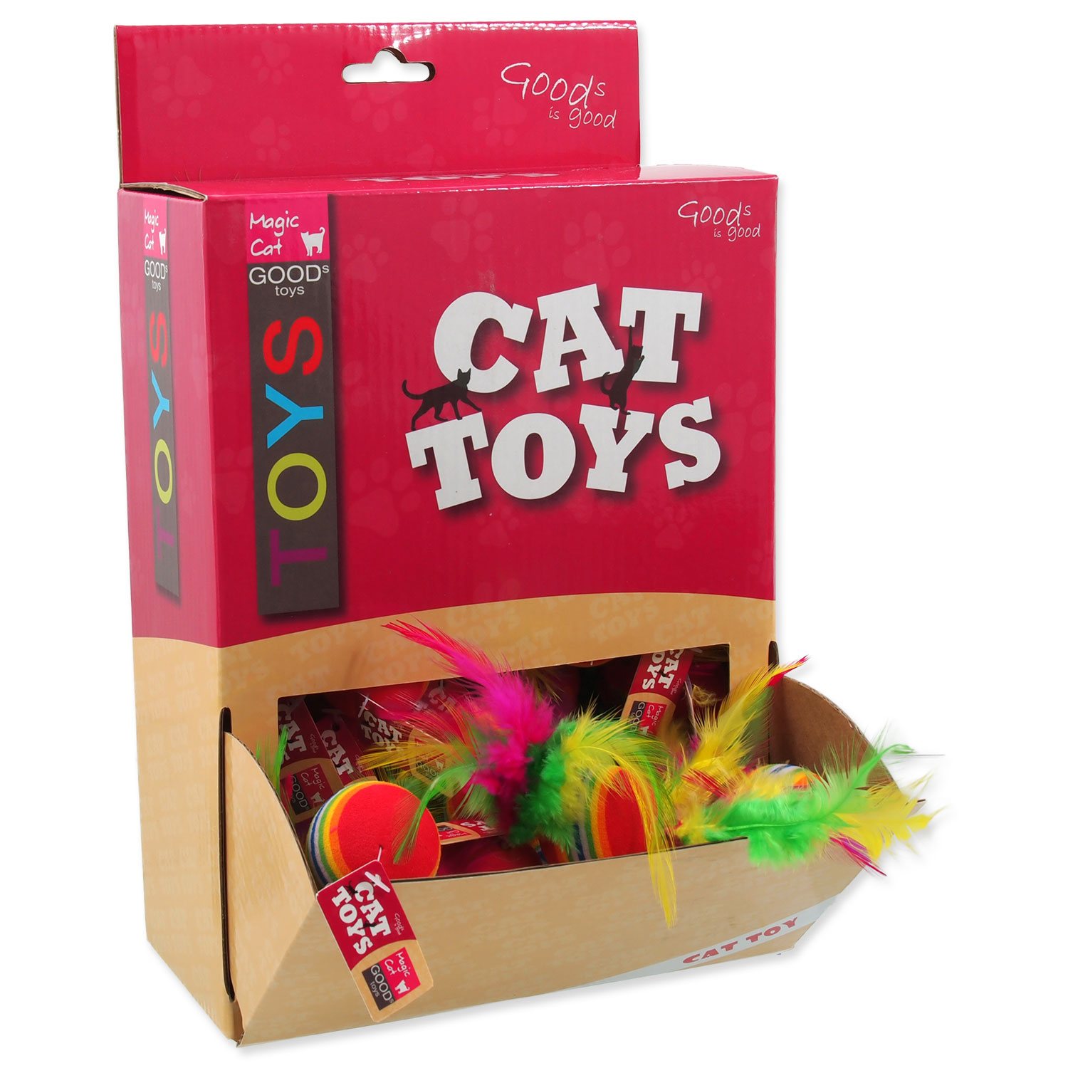 Hračka Magic Cat míček s pírky 3,8cm 60ks