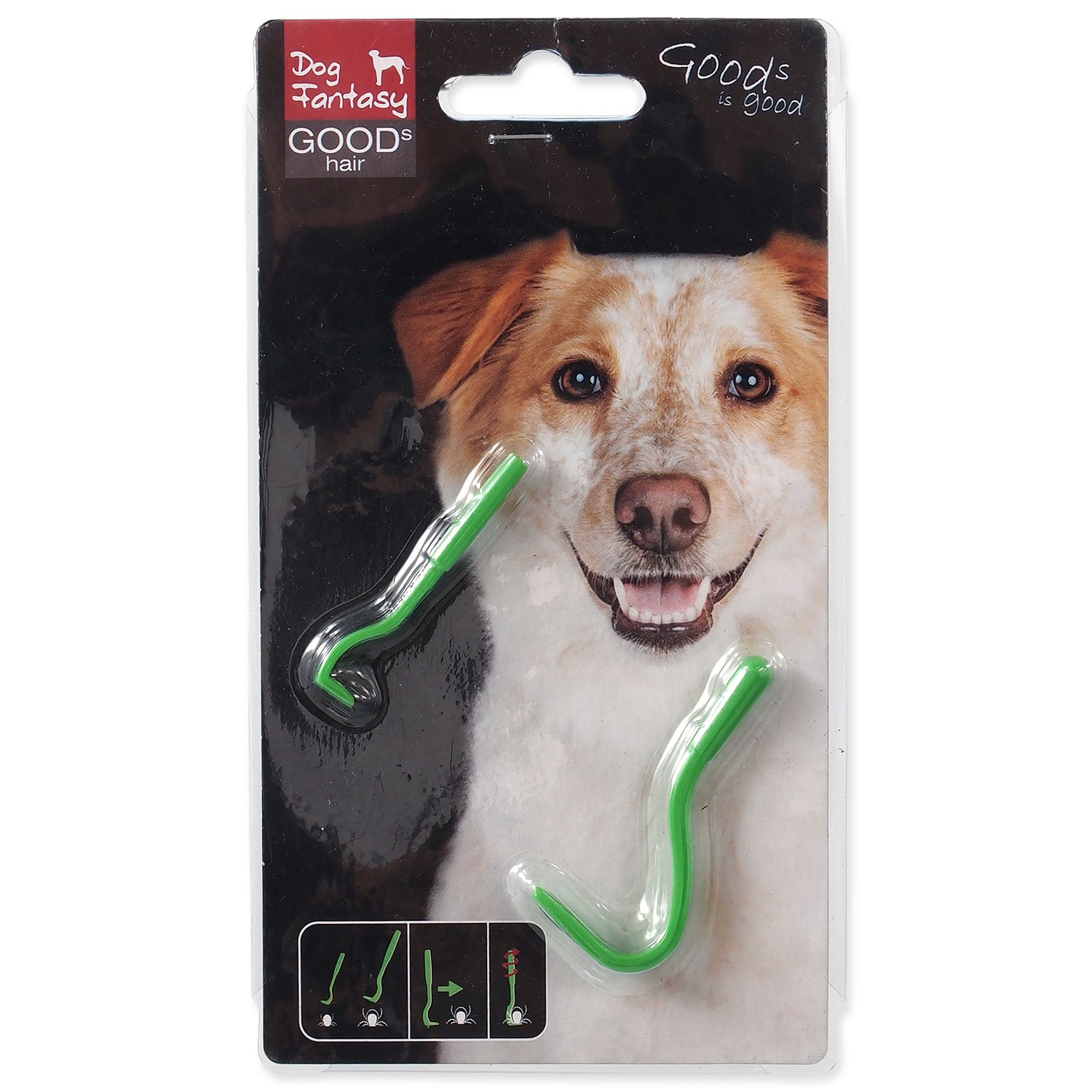 Háček Dog Fantasy na klíšťata plastový 2 velikosti